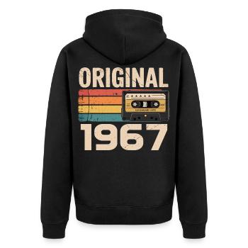Original 1967 Vintage 1967 Rétro Anniversaire - Veste à capuche bio Premium Unisexe - noir - Dos - Nico (187cm)
