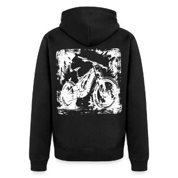 Mountain Bike Lover Graphic - Unisex Premium Organic Zip Hoodie - black - Back - Nico (187cm)