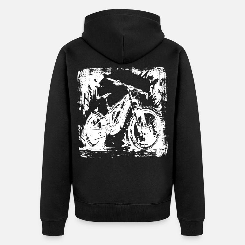 Graphique pour amateurs de VTT - Veste à capuche bio Premium Unisexe - noir