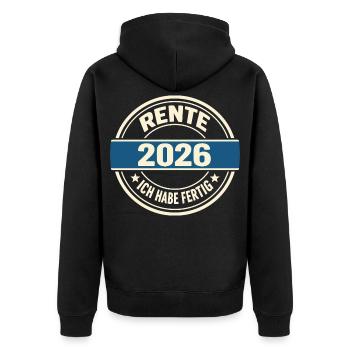 Pensionnaire 2026 J’ai terminé - Sweet Pension Happened - Veste à capuche bio Premium Unisexe - noir - Dos - Nico (187cm)