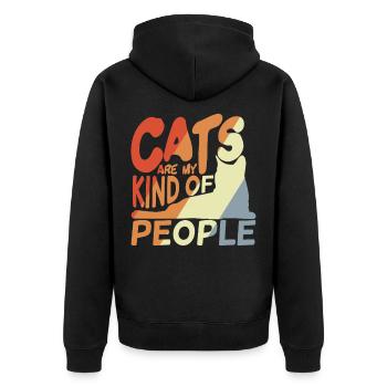 Les chats sont mon genre de personnes - Veste à capuche bio Premium Unisexe - noir - Dos - Nico (187cm)