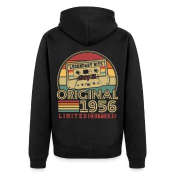Original 1956 Vintage Vintage Anniversaire Rétro - Veste à capuche bio Premium Unisexe - noir - Dos - Nico (187cm)