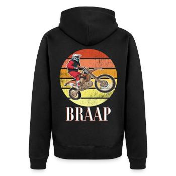 Braap de motocross - Veste à capuche bio Premium Unisexe - noir - Dos - Nico (187cm)