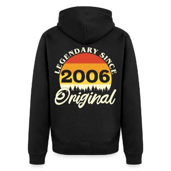 2006 Vintage Retro Original Birthday Gift - Unisex Premium Organic Zip Hoodie - black - Back - Nico (187cm)