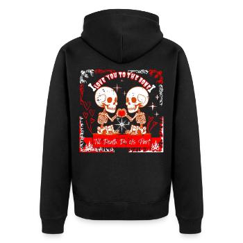 Cute Skeleton Valentine - Love You To The Bone Tee - Unisex Premium Bio Zip Hoodie - Schwarz - Hinten - Nico (187cm)