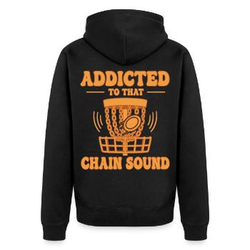 Addict To That Chain Sound Drôle de Disc Golf - Veste à capuche bio Premium Unisexe - noir - Dos - Nico (187cm)