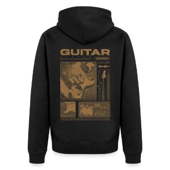Guitariste Guitariste Rock Musicien streetwear - Veste à capuche bio Premium Unisexe - noir - Dos - Nico (187cm)