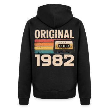 Original 1982 Vintage 1982 Rétro Anniversaire - Veste à capuche bio Premium Unisexe - noir - Dos - Nico (187cm)