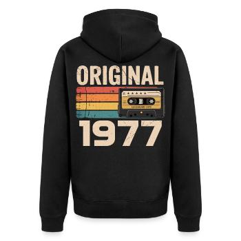 Original 1977 Vintage 1977 Rétro Anniversaire - Veste à capuche bio Premium Unisexe - noir - Dos - Nico (187cm)