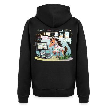 Digital Graffiti Pony - Unisex Premium Organic Zip Hoodie - black - Back - Nico (187cm)