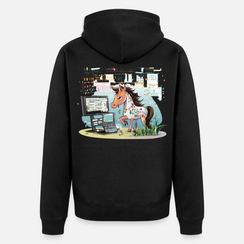 Digital Graffiti Pony - Veste à capuche bio Premium Unisexe - noir