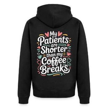 Pediatric Nurse My Patients Are Shorter Kids Nurse - Unisex Premium Organic Zip Hoodie - black - Back - Nico (187cm)