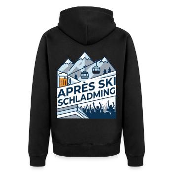 Fête d’instructeurs de ski après Schladming - Veste à capuche bio Premium Unisexe - noir - Dos - Nico (187cm)