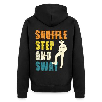 Shuffle Step and Sway - Unisex Premium Organic Zip Hoodie - black - Back - Nico (187cm)