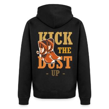 Dust on your boots – Western Boot - Unisex Premium Organic Zip Hoodie - black - Back - Nico (187cm)