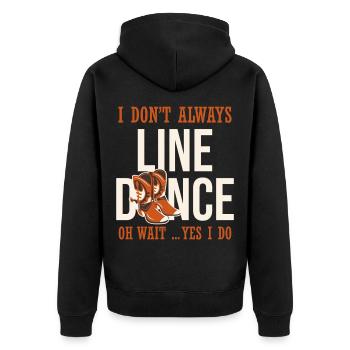 I don't always line dance - Unisex Premium Organic Zip Hoodie - black - Back - Nico (187cm)