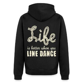 Line Dance Joie de vivre Rope Font - Veste à capuche bio Premium Unisexe - noir - Dos - Nico (187cm)