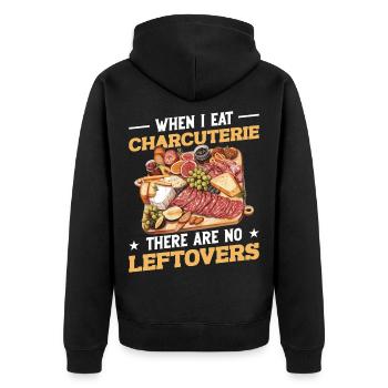 Käseplattenfleisch mit Umschlag-Lebensmitteln - Unisex Premium Bio Zip Hoodie - Schwarz - Hinten - Nico (187cm)