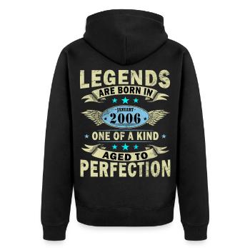 20th Birthday Original January Volume 2006 - Unisex Premium Organic Zip Hoodie - black - Back - Nico (187cm)