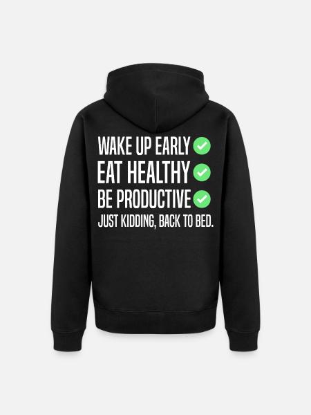 Funny New Year's Resolution - Unisex Premium Organic Zip Hoodie - black