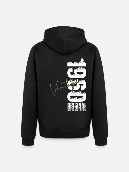 66th Birthday Gift Husband Vintage Vintage 1960's - Unisex Premium Organic Zip Hoodie - black