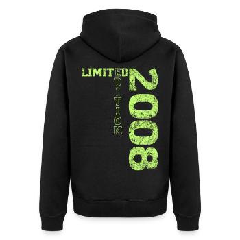 Limited Edition 2008 18th Birthday Gift - Unisex Premium Organic Zip Hoodie - black - Back - Nico (187cm)