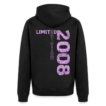 Limited Edition 2008 18th Birthday Gift - Unisex Premium Organic Zip Hoodie - black - Back - Nico (187cm)