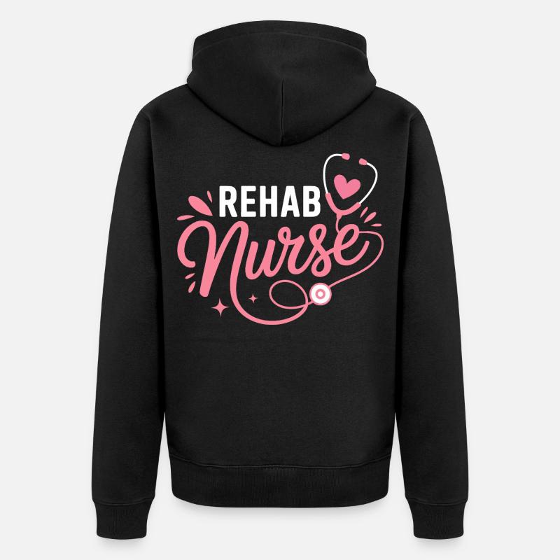 Conception du stéthoscope infirmier en rééducation - Veste à capuche bio Premium Unisexe - noir