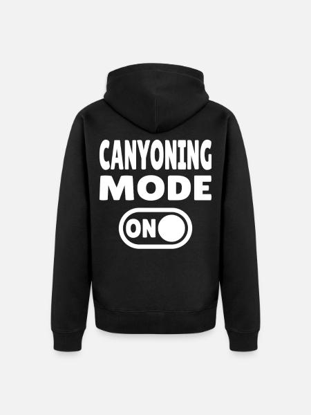 Canyoning Mode ON – Switch to adrenaline - Unisex Premium Organic Zip Hoodie - black
