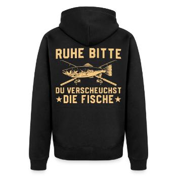 Pêche : repose-toi pour faire fuir les poissons - Veste à capuche bio Premium Unisexe - noir - Dos - Nico (187cm)