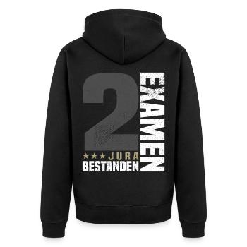 Congratulations 2nd Exam Law - Unisex Premium Organic Zip Hoodie - black - Back - Nico (187cm)