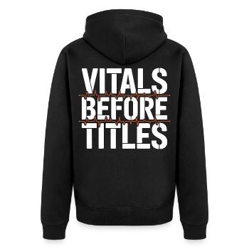 ICU Nurse Vitals Before Titles Intensive Care - Unisex Premium Organic Zip Hoodie - black - Back - Nico (187cm)