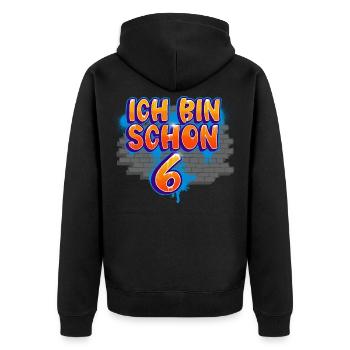 Graffiti du 6e anniversaire - Veste à capuche bio Premium Unisexe - noir - Dos - Nico (187cm)