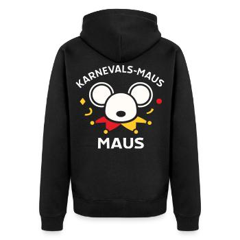 Karnevalsmaus Süßes Faschings-Motiv Geschenk - Unisex Premium Bio Zip Hoodie - Schwarz - Hinten - Nico (187cm)