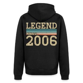 Légende depuis 2006 Anniversaire 2006 Vintage - Veste à capuche bio Premium Unisexe - noir - Dos - Nico (187cm)