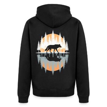 Wolf, Forest, Nature, Wilderness, Outdoor, Animal - Unisex Premium Organic Zip Hoodie - black - Back - Nico (187cm)