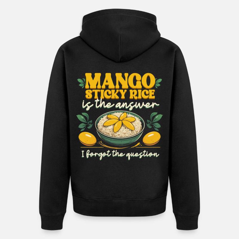 Mango Sticky Reis Is The Answer - Unisex Premium Bio Zip Hoodie - Schwarz