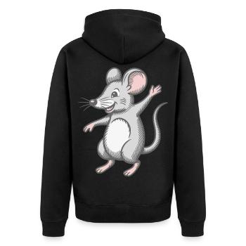 Happy mouse dancing laughing dancing laughing happy - Unisex Premium Organic Zip Hoodie - black - Back - Nico (187cm)