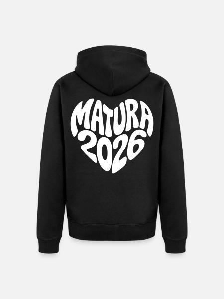 Matura 2026 Heart - Unisex Premium Organic Zip Hoodie - black