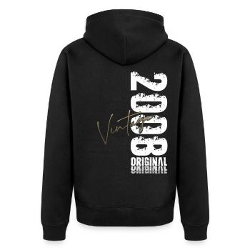 T-shirt du 18e anniversaire – Original 2008 Vintage Retro - Veste à capuche bio Premium Unisexe - noir - Dos - Nico (187cm)