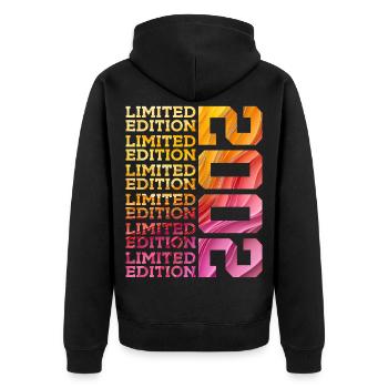 LIMITED EDITION 2002 24 YEARS 24TH BIRTHDAY - Unisex Premium Organic Zip Hoodie - black - Back - Nico (187cm)
