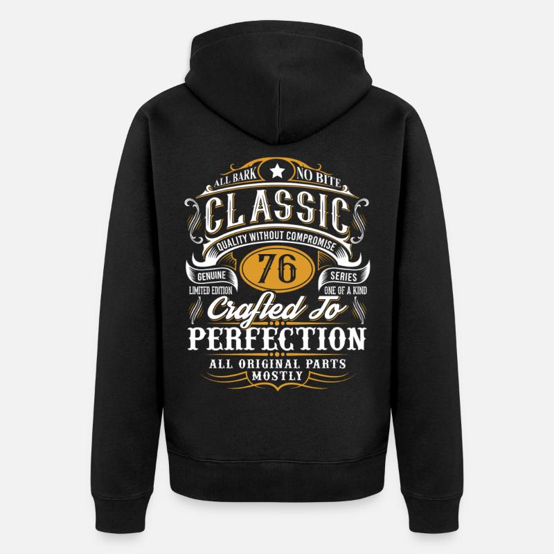 76e anniversaire - Veste à capuche bio Premium Unisexe - noir