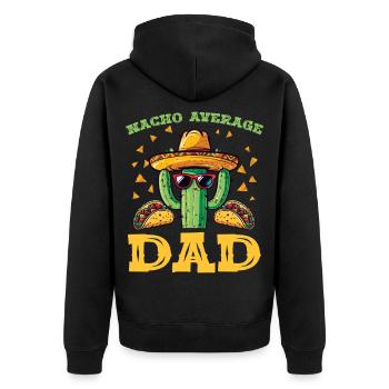 Cactus Dad Fiesta - Unisex Premium Bio Zip Hoodie - Schwarz - Hinten - Nico (187cm)