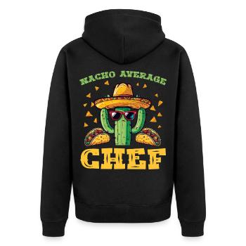 Cactus Taco Macho Fiesta - Unisex Premium Organic Zip Hoodie - black - Back - Nico (187cm)