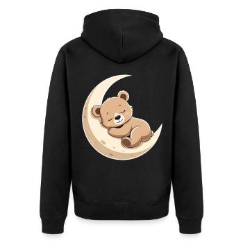 Ours câlin de lune dans un rêve - Veste à capuche bio Premium Unisexe - noir - Dos - Nico (187cm)
