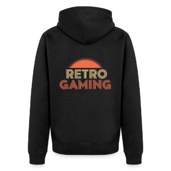 Jeux rétro - Veste à capuche bio Premium Unisexe - noir - Dos - Nico (187cm)