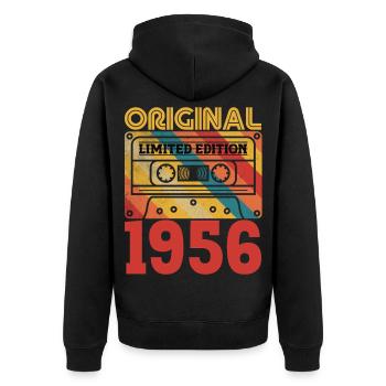 70e Anniversaire 70 ans Original 1956 Vintage - Veste à capuche bio Premium Unisexe - noir - Dos - Nico (187cm)