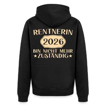 Retraité 2026 Plus responsable Adieu à la retraite - Veste à capuche bio Premium Unisexe - noir - Dos - Nico (187cm)