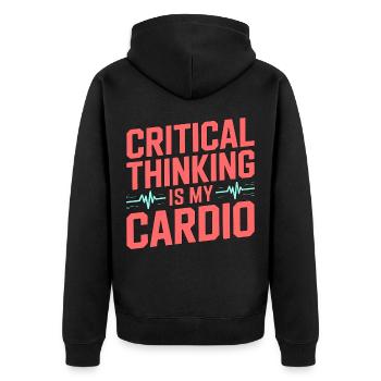 ICU Nurse Critical Thinking Is My Trauma Response - Unisex Premium Organic Zip Hoodie - black - Back - Nico (187cm)