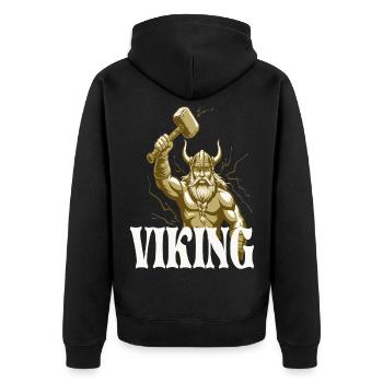 Légende viking viking marin Odin Raven Fighter - Veste à capuche bio Premium Unisexe - noir - Dos - Nico (187cm)